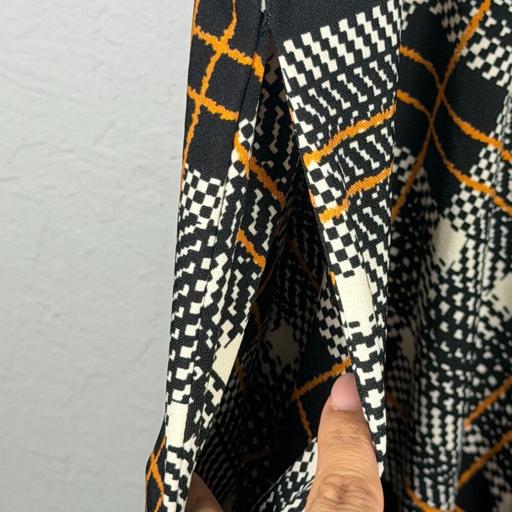 LuLaRoe Nicole Women’s 3XL Black Ivory Orange Plaid Dress Pockets NWT - Picture 4 of 9